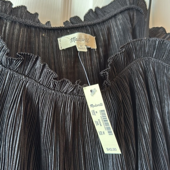 NWT Madewell Texture & Thread Micropleat Tank Top in Black sz medium - Picture 13 of 13